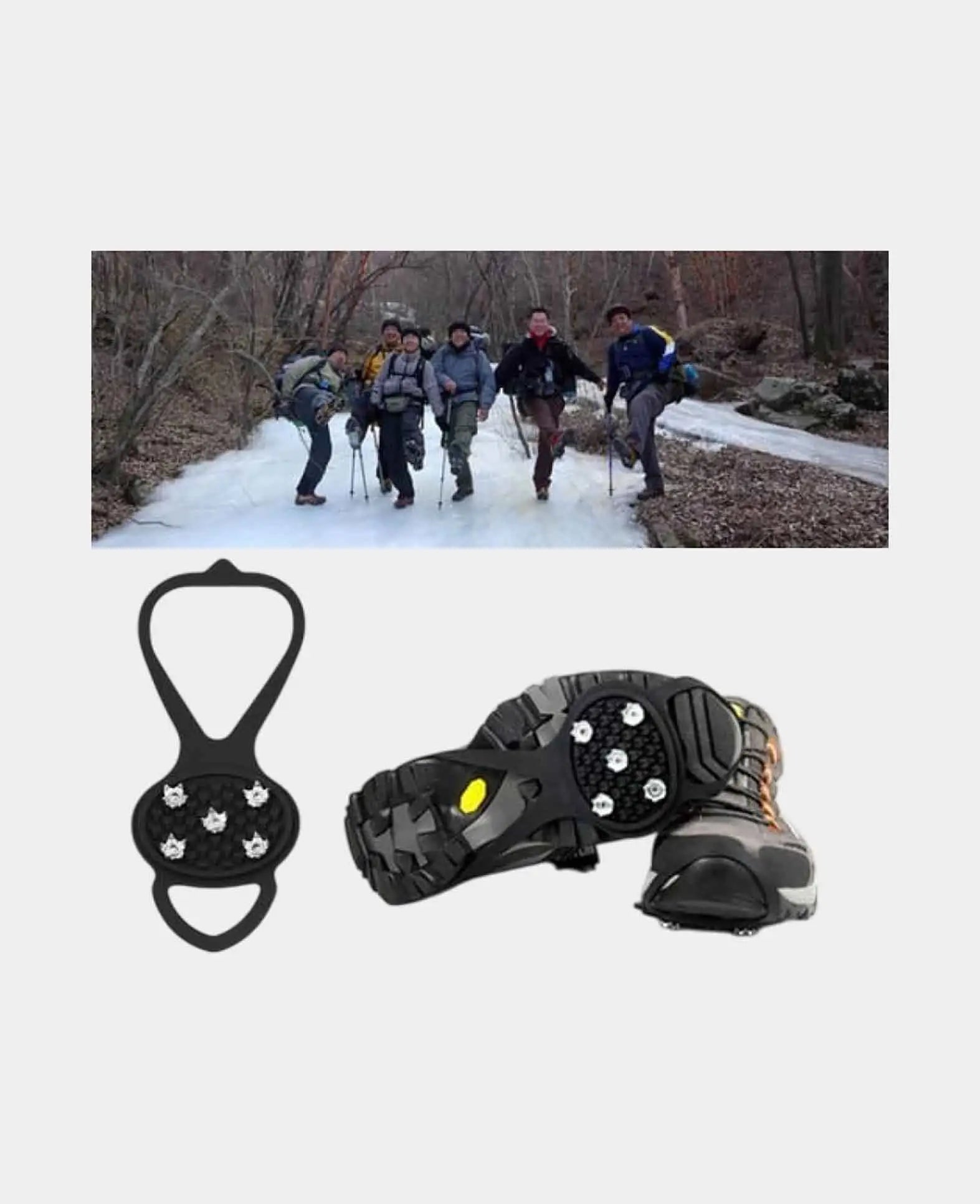 (1 pair) Shoe Spikes Snow Shoe Crampons Grips Ice Cleats Silicone Band