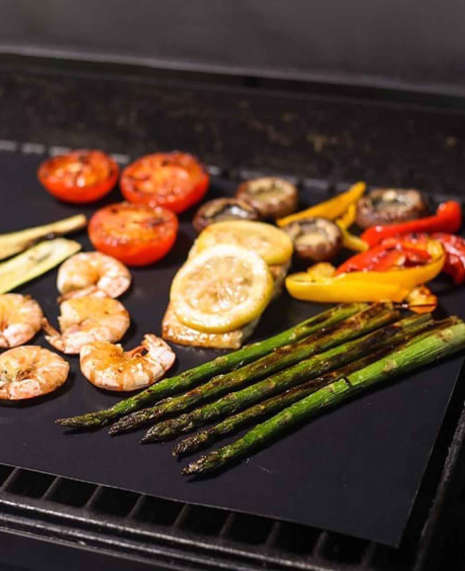 (6er Set) 40x33cm Universal BBQ Grillmatte für Grill und Backofen - Sc