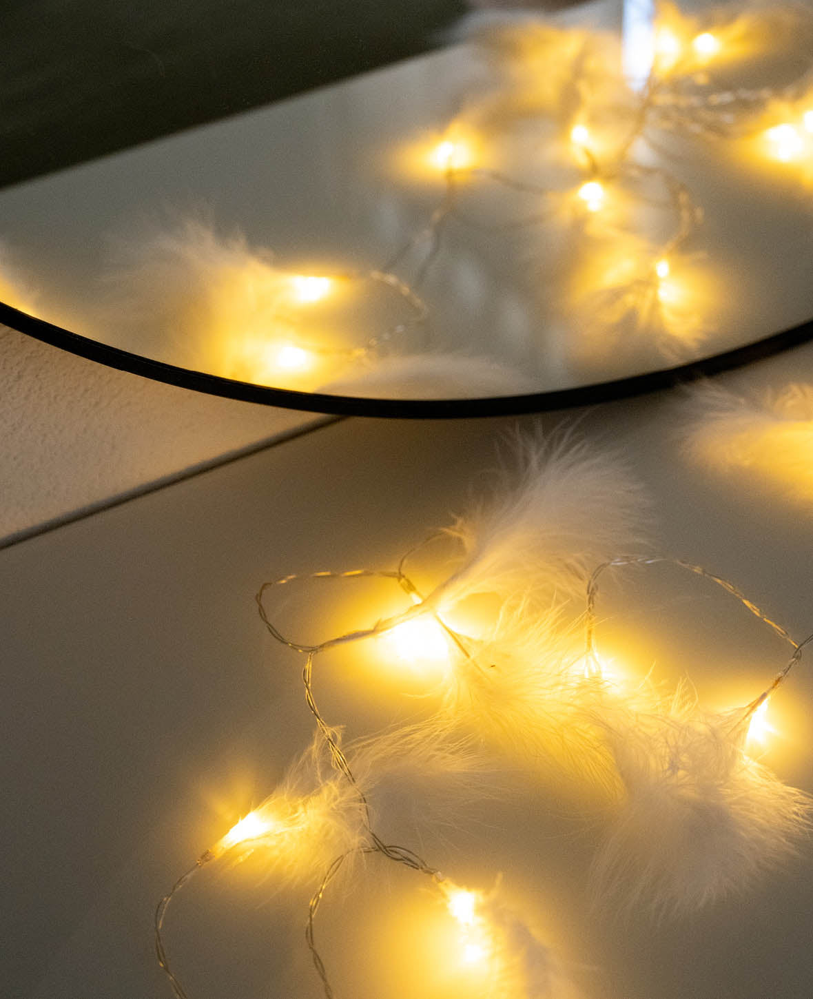 20 LED's Deko Lichterkette Feder Beleuchtung Batteriebetrieben, Weiss, 3m