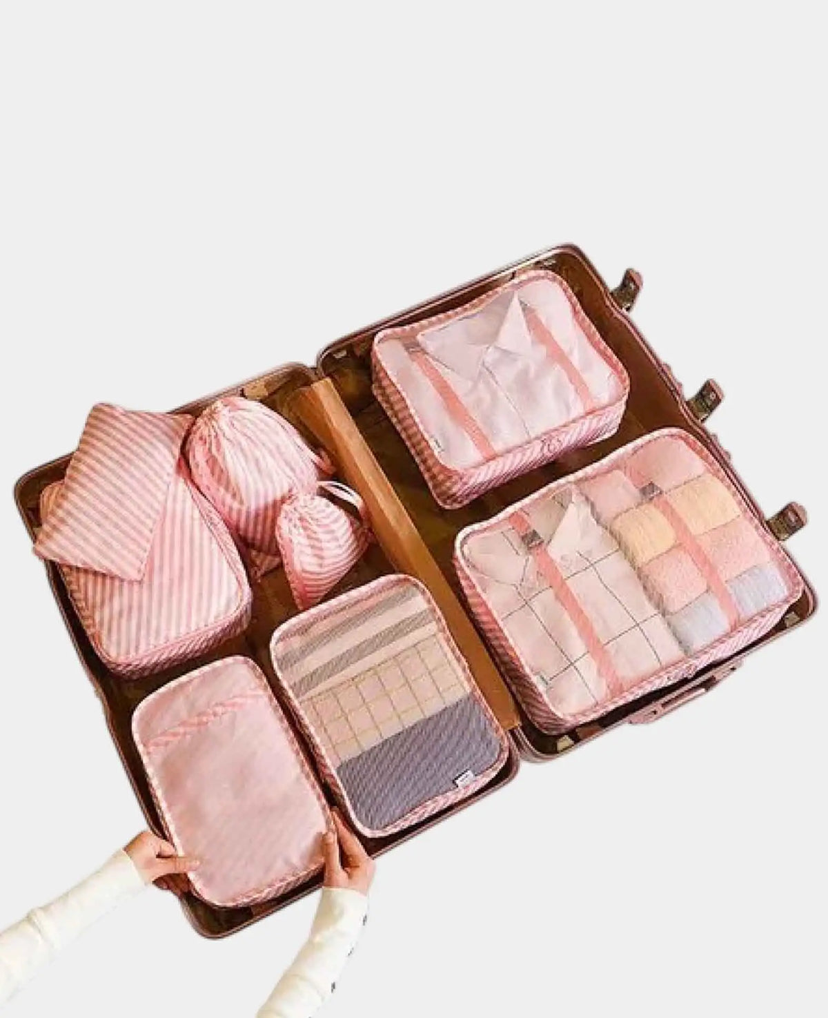 8in1 Spritzwasserfester Koffer Organizer Reise Gepäck , beige