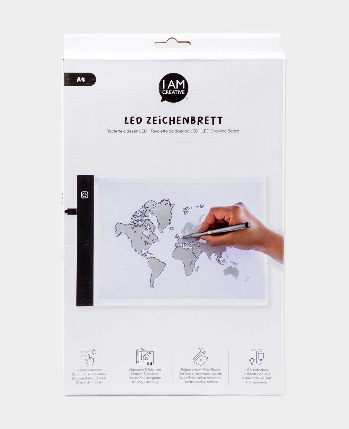 Tablette lumineuse à LED dimmable A4, tablette graphique, table lumineuse, table de copie