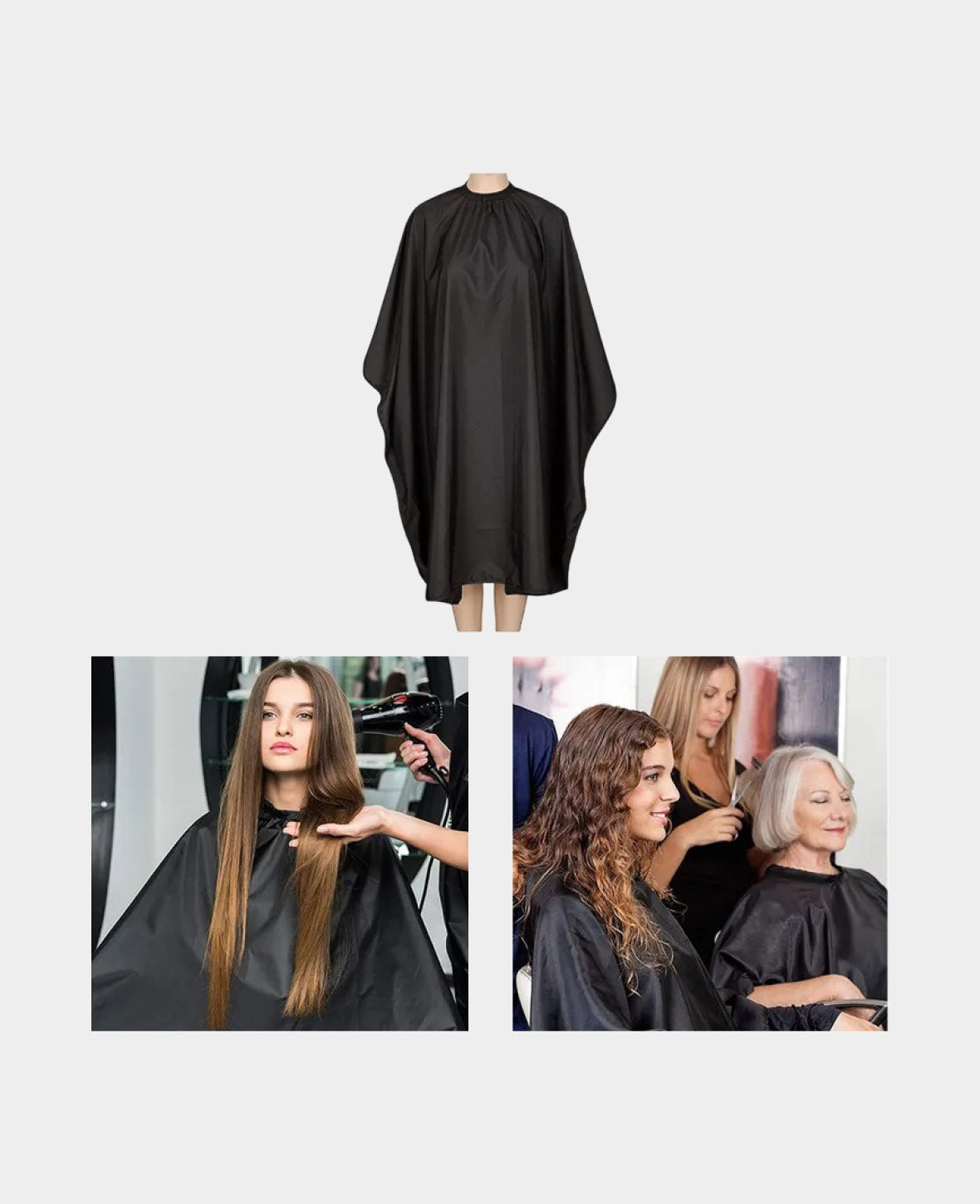 (140x120cm) Friseur Umhang schwarz