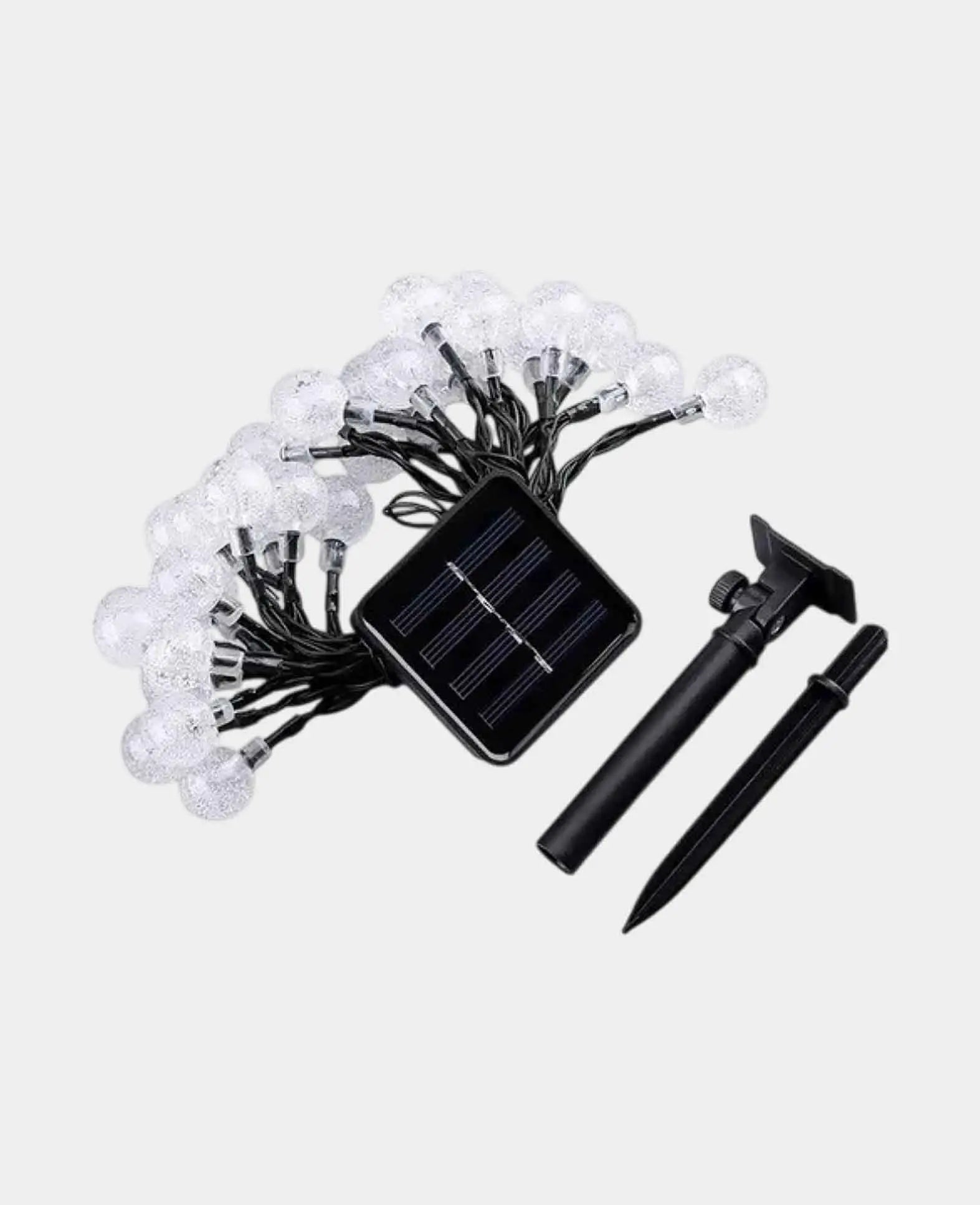 LED Solar Lichterkette mit Kugeln, IP65 - Warmweiss, 7m