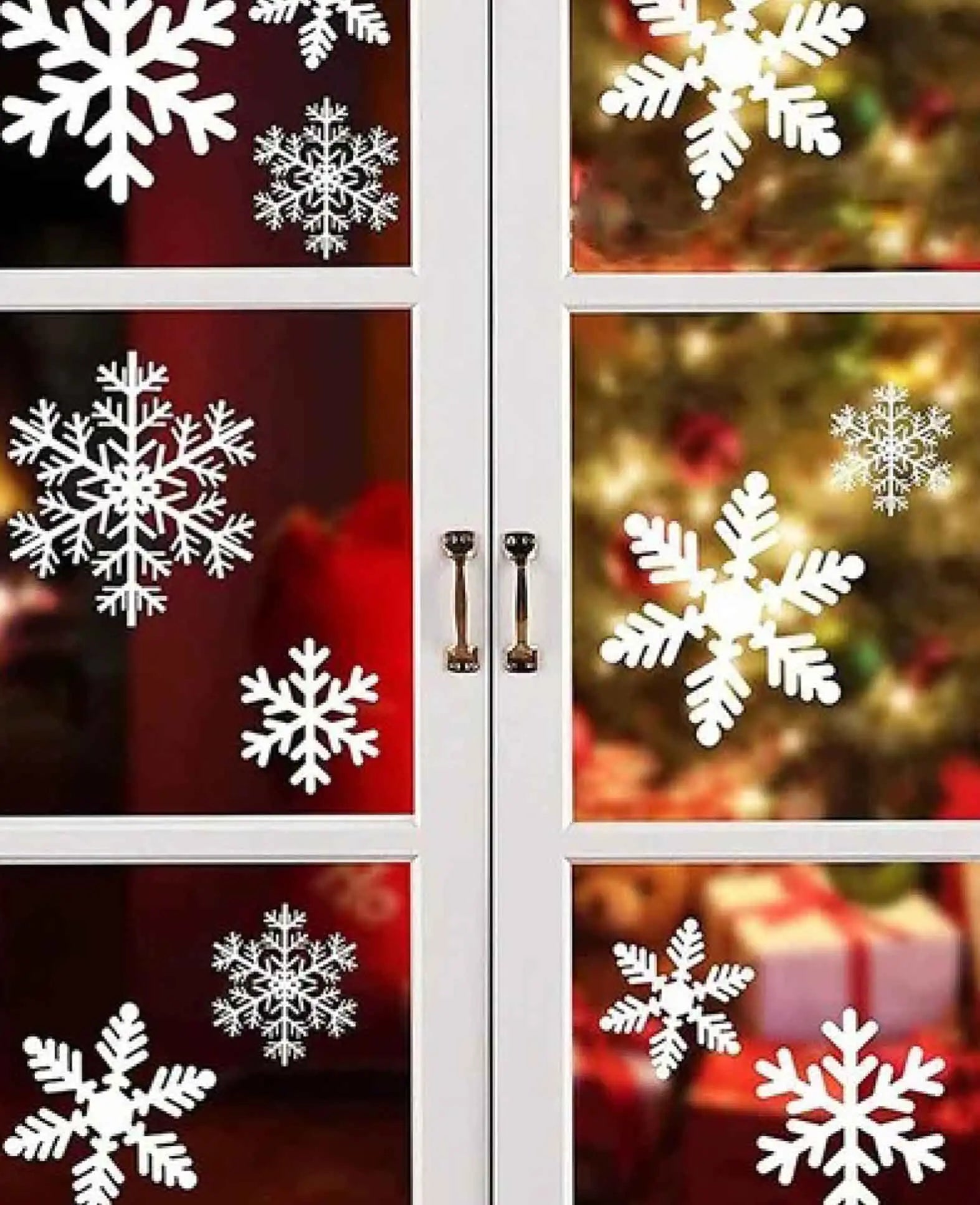 Schneeflocken Fenster Aufkleber Fenstersticker Folie - Weiss