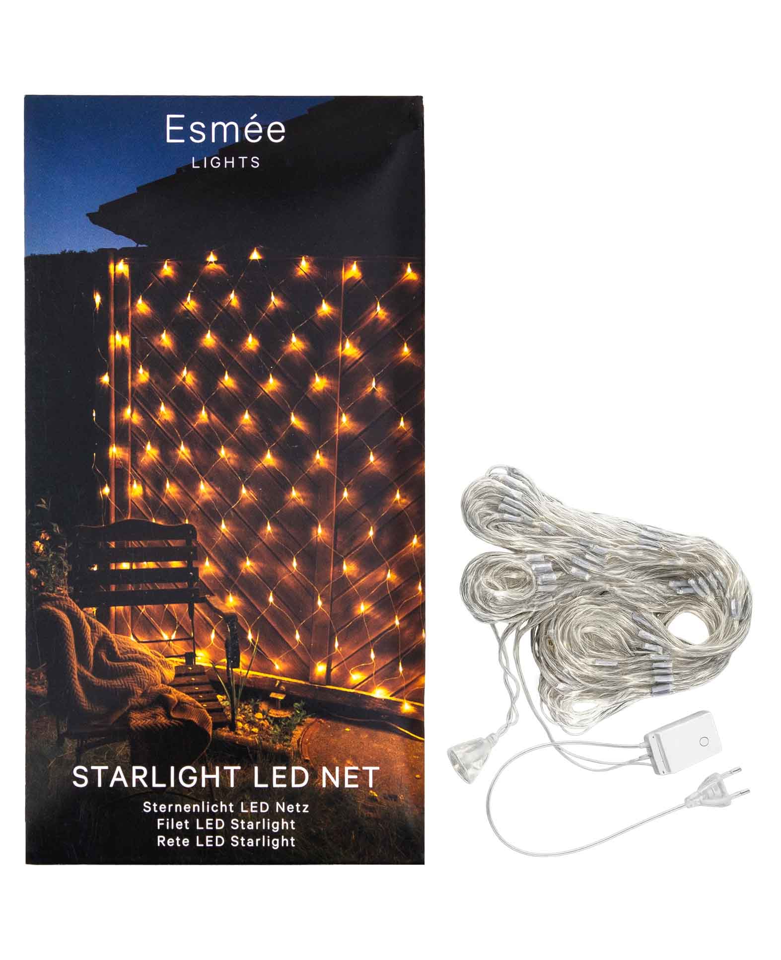 Netz / Vorhang LED Lichterkette, Warmweiss, 3 × 2m