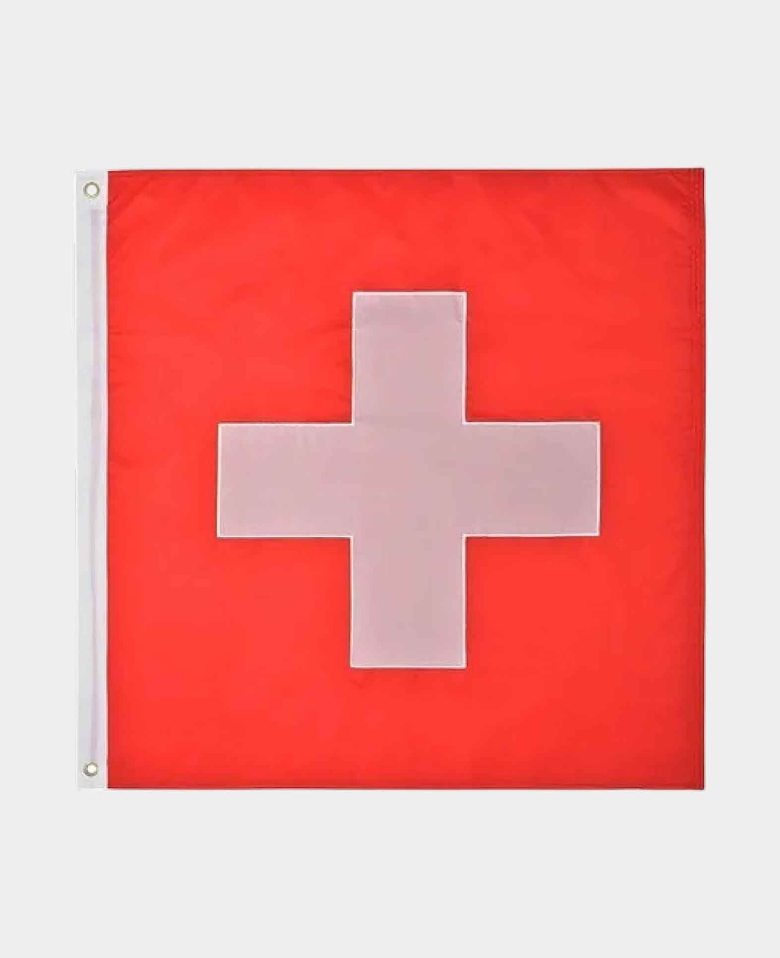 Schweizer Flagge Deko Banner mit Zwei Messing Ösen für Befestigung, 90x90cm
