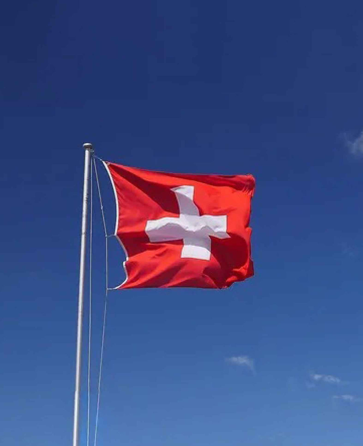 Schweizer Flagge Deko Banner mit Zwei Messing Ösen für Befestigung, 90x90cm