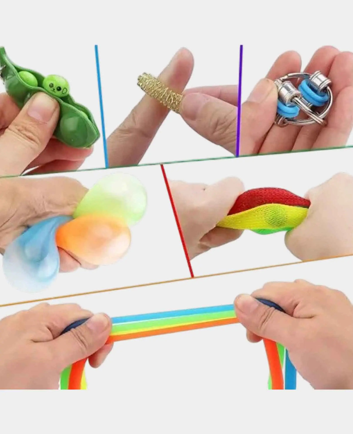 Anti-stress en silicone, Pop It Fidget Games, coloré, 35 pièces