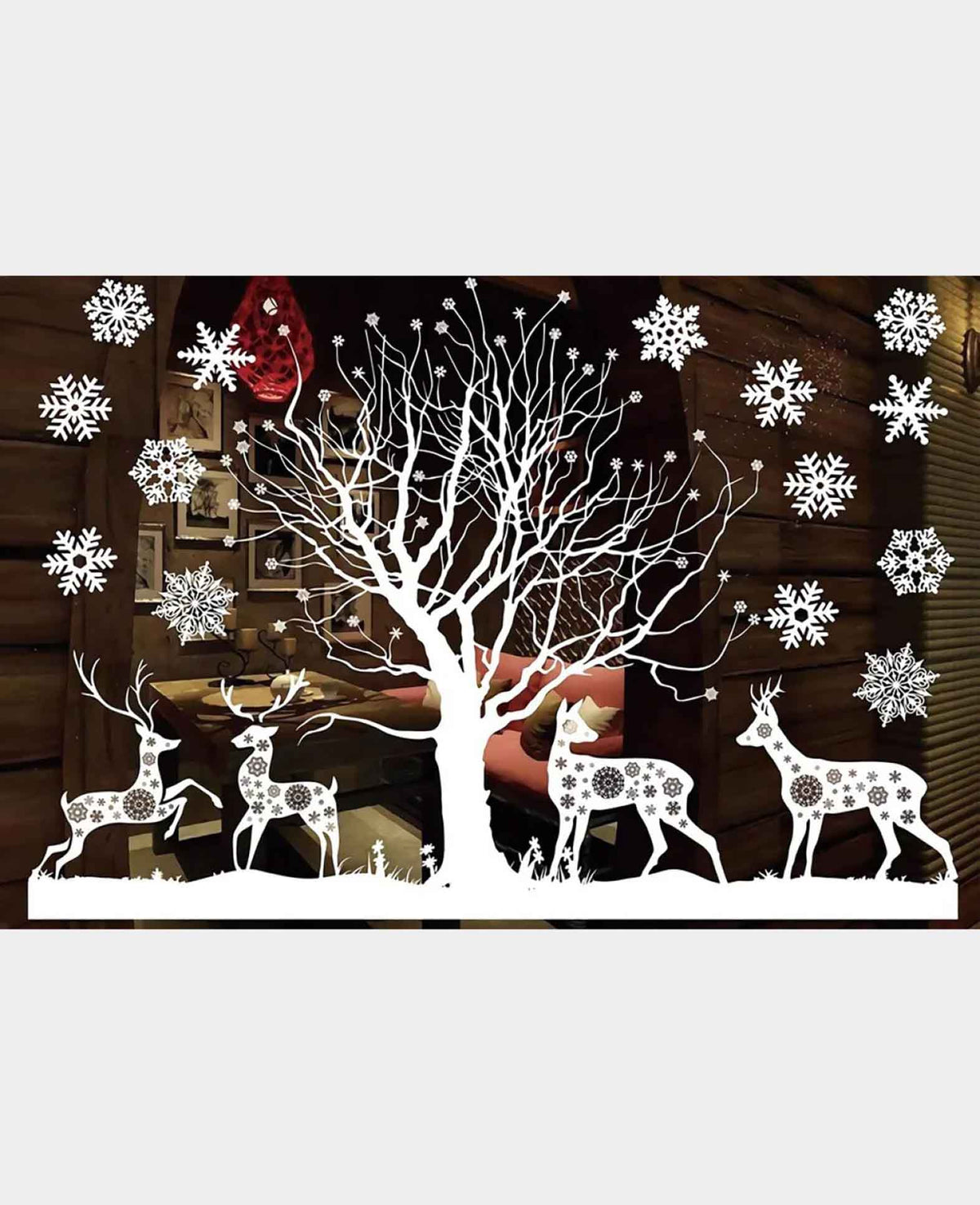 Fenster Aufkleber Weihnachtsdeko - Winter Wonderland, 50x35cm, 2er Set