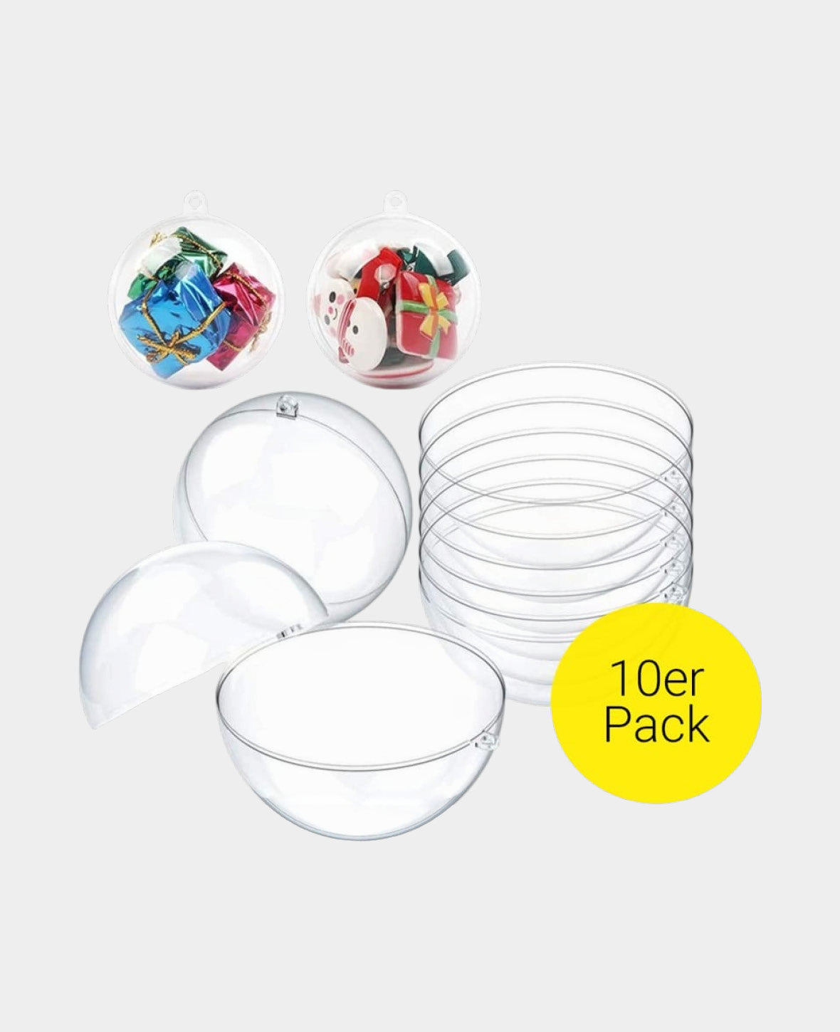 DIY Christbaum Kugeln - Transparent, Ø 7 cm, 10er Set