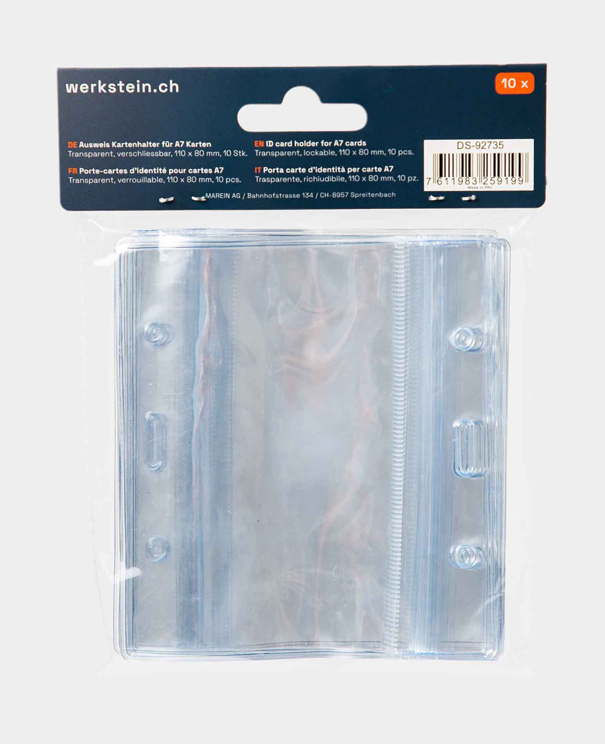 (Set of 10) 110x80mm Name Badge Holder Pouch Resealable