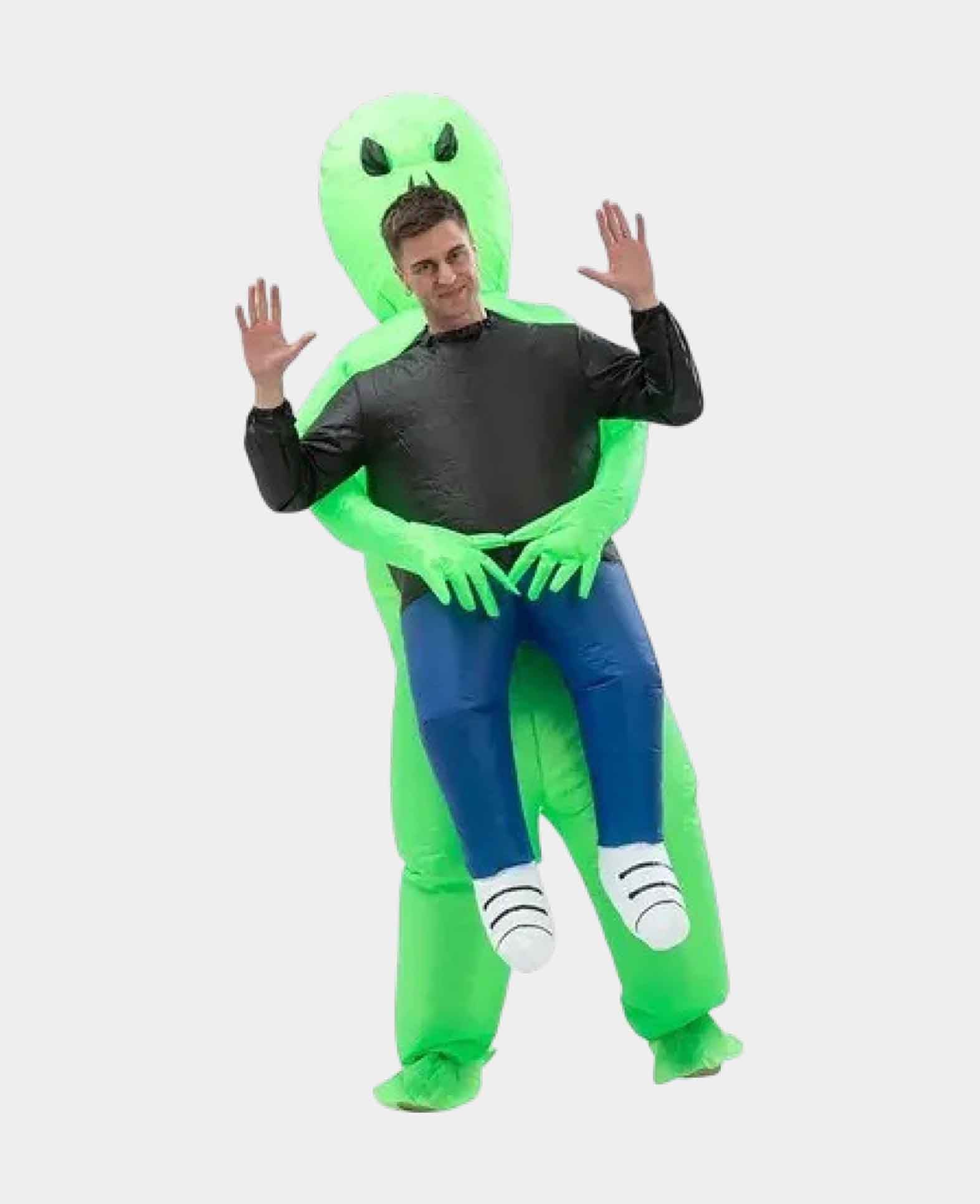 Fasnachts Erwachsenen Kostüm Aufblasbares Alien, Grün, 170-180 cm