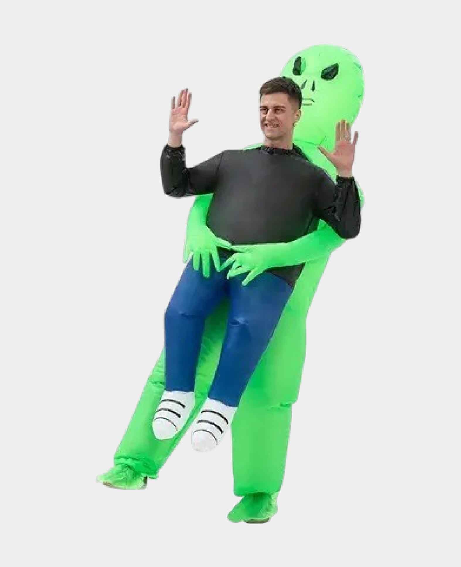 Fasnachts Erwachsenen Kostüm Aufblasbares Alien, Grün, 170-180 cm