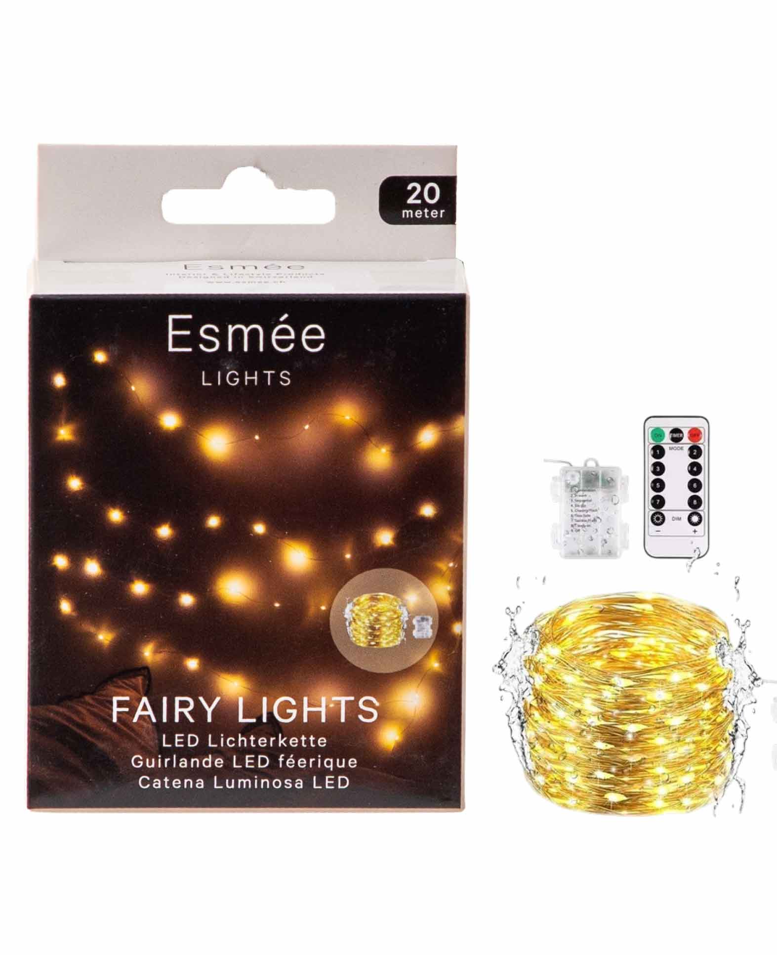 LED Draht Lichterkette mit 8 Modi - Warmweiss, 20 m