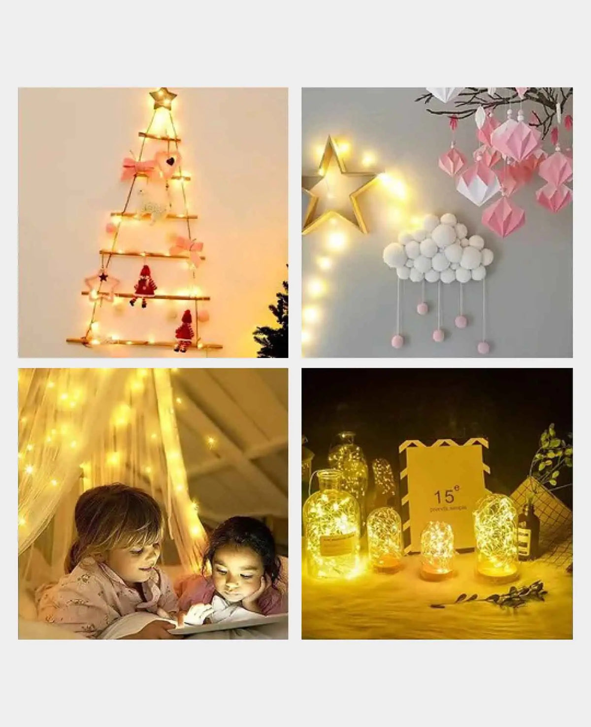 (5m) 50 LED Guirlande lumineuse décorative à fil pour extérieur 8 modes + télécommande