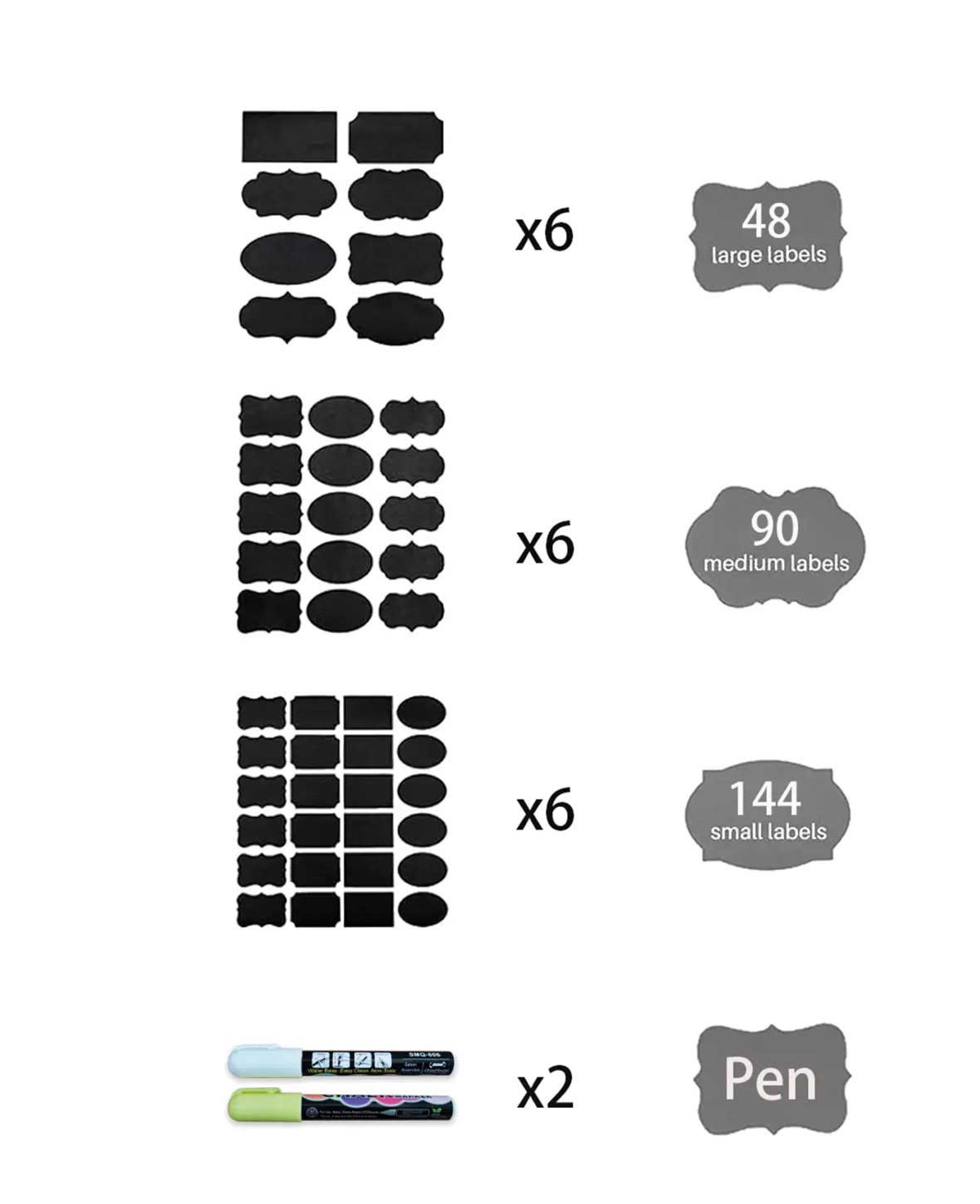 (282) Chalkboard Labels incl. Marker - Black