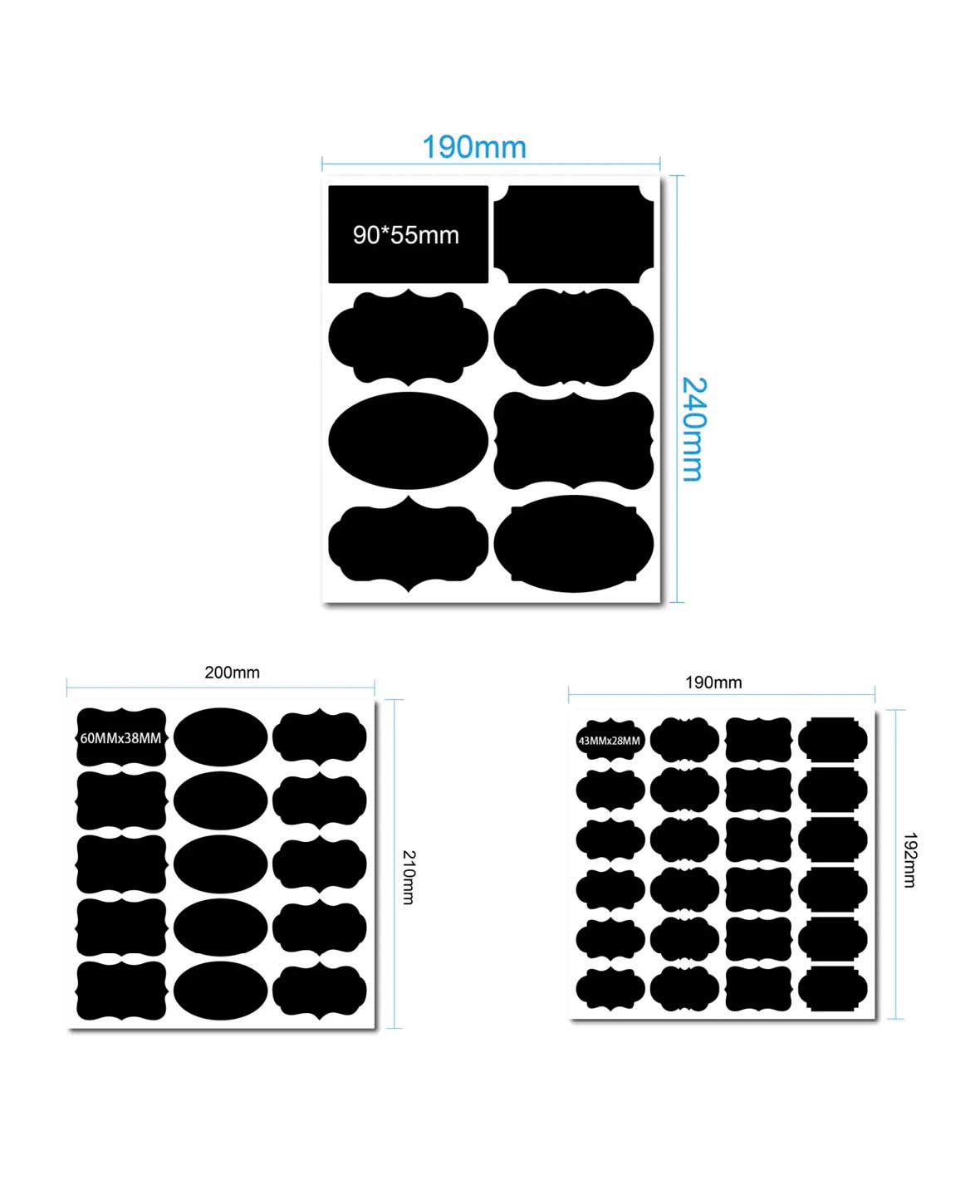 (282) Chalkboard Labels incl. Marker - Black