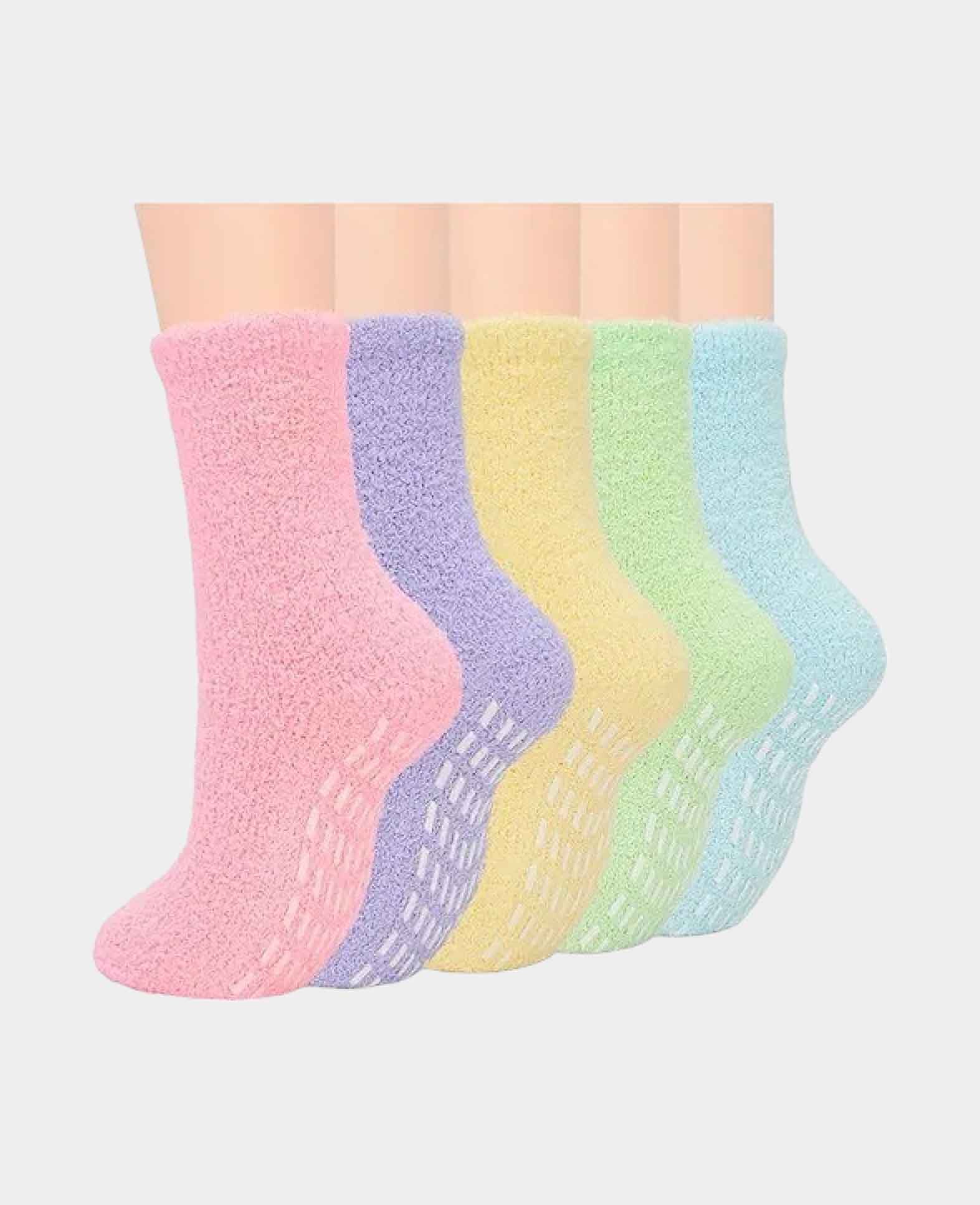 (5er Set) Anti-Rutsch Damen Kuschel Socken Wintersocken Füsslinge