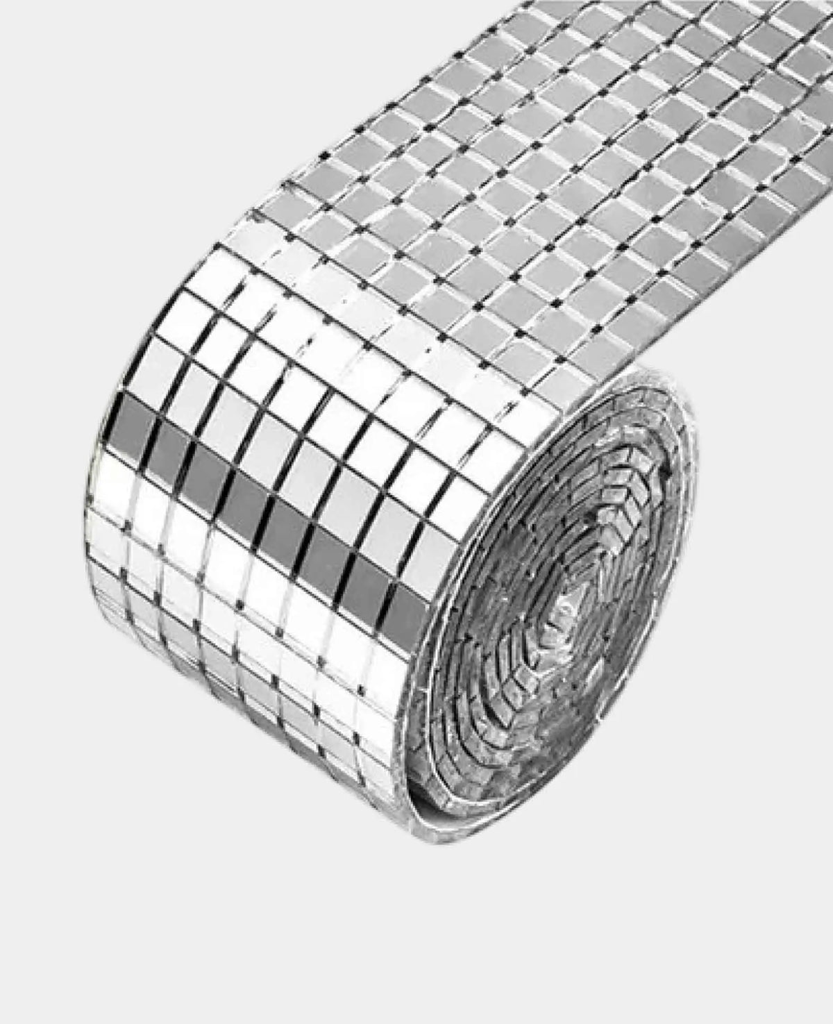 Deko Mosaik Spiegel Aufkleber Sticker Disco Spiegelmatte, Silber, 1m/4cm