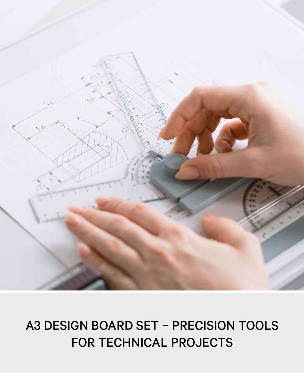 Table à dessin A3 architecture, planche à dessin avec règle parallèle et équerre