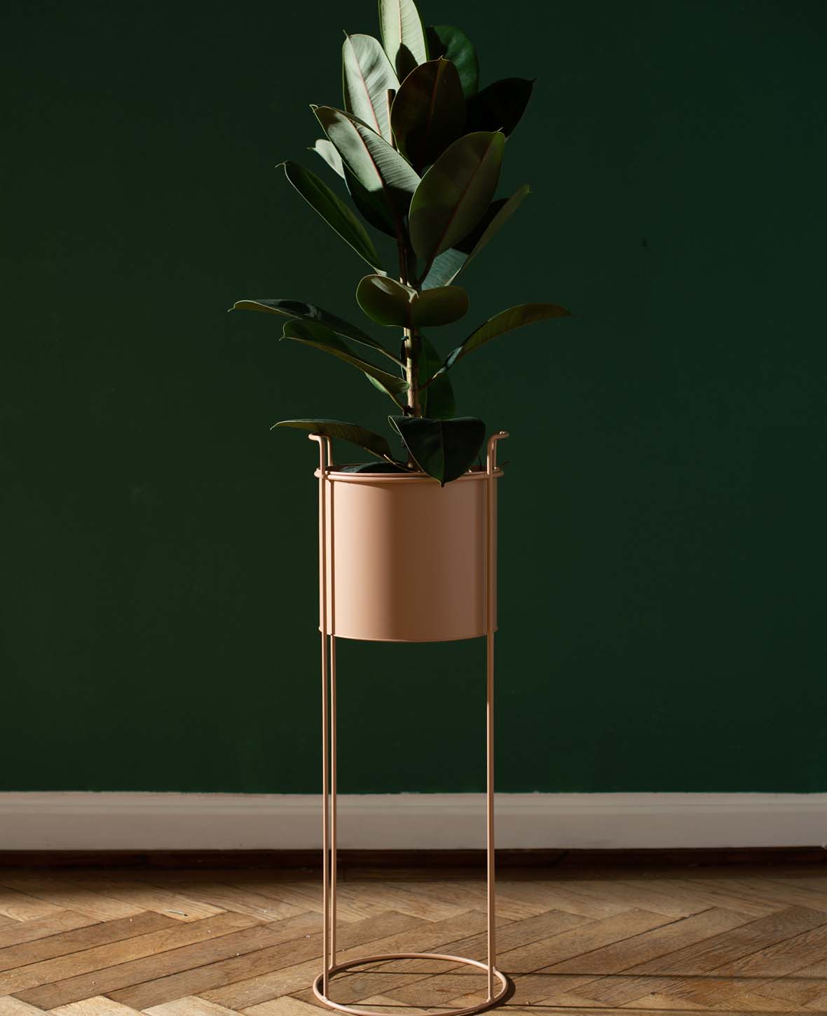 Nudefarbener Stehtopf / Blumentopf mit Beinen, altrosa, 76 cm