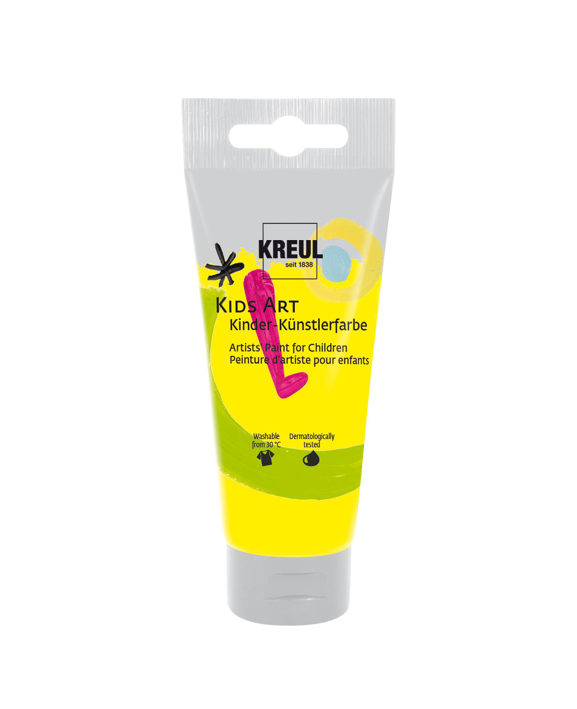 KREUL Kids Art Kinder-Künstlerfarbe, Primärgelb, 75 ml, 1 Tube