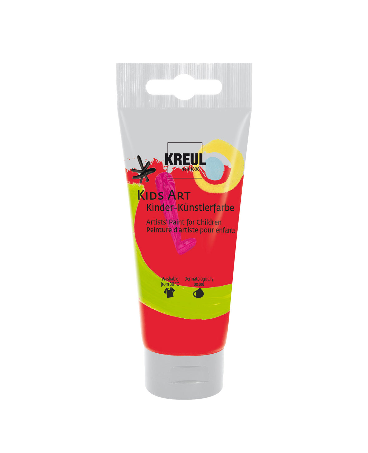 KREUL Kids Art Kinder-Künstlerfarbe, Zinnoberrot, 75 ml, 1 Tube