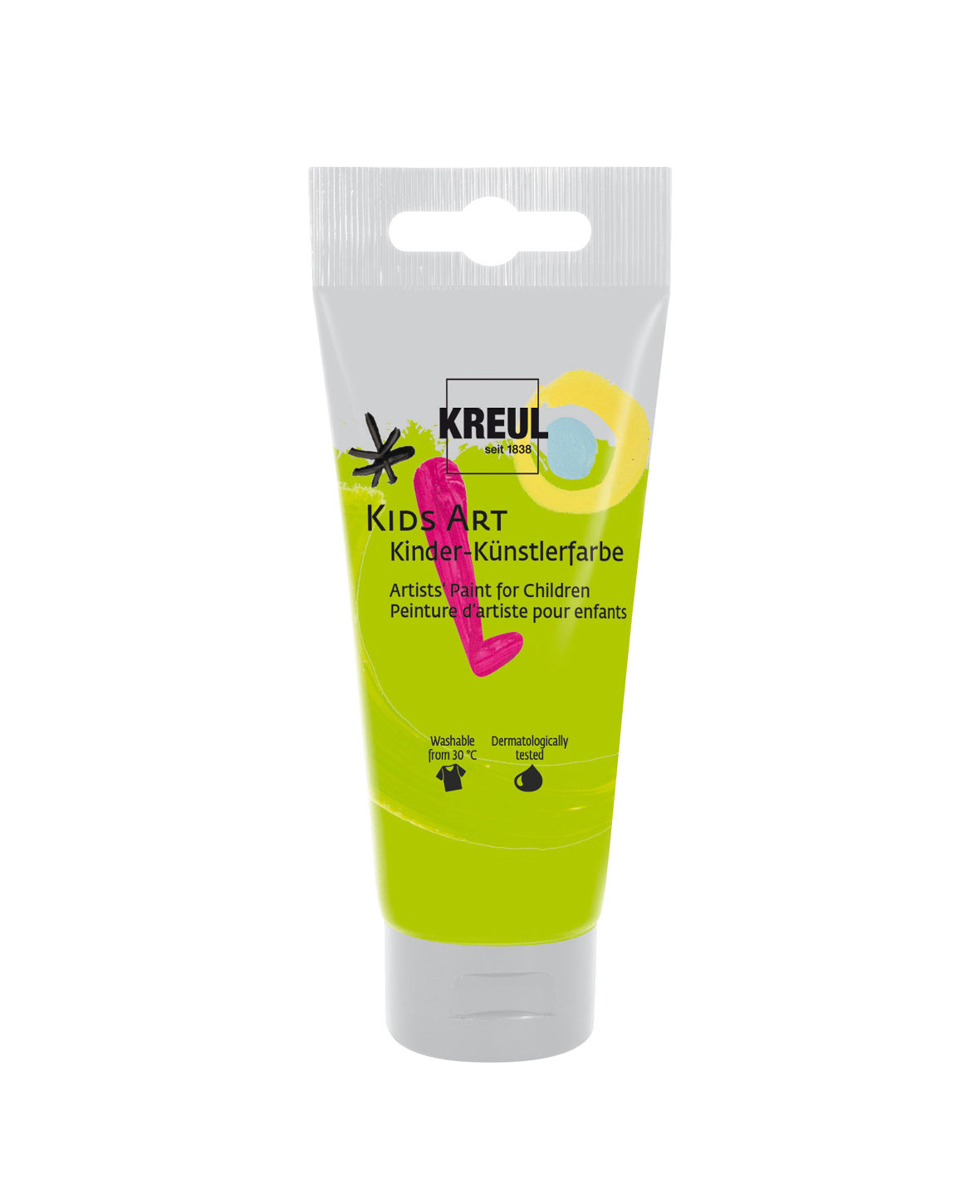 KREUL Kids Art Kinder-Künstlerfarbe, Gelbgrün, 75 ml, 1 Tube
