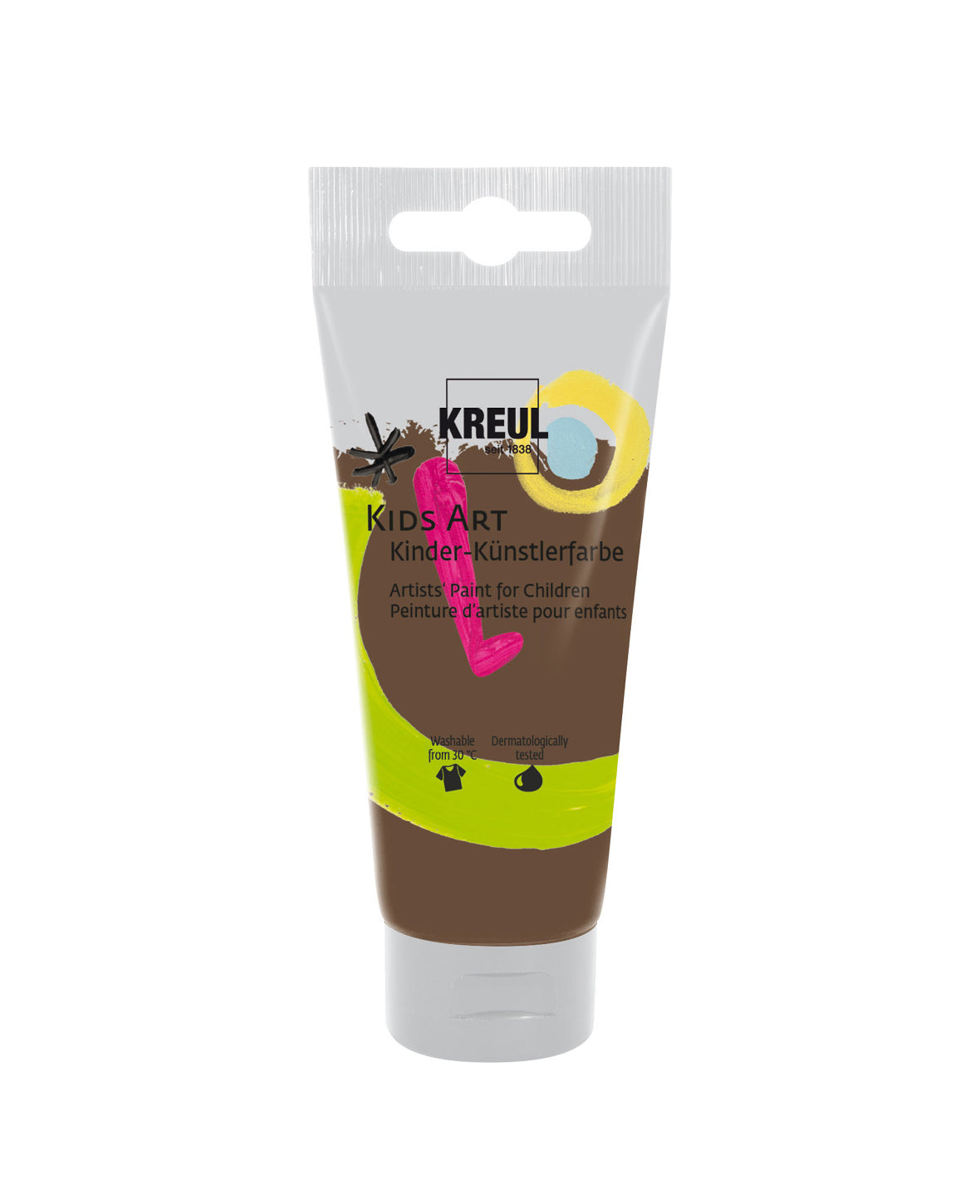KREUL Kids Art Kinder-Künstlerfarbe, Dunkelbraun, 75 ml, 1 Tube