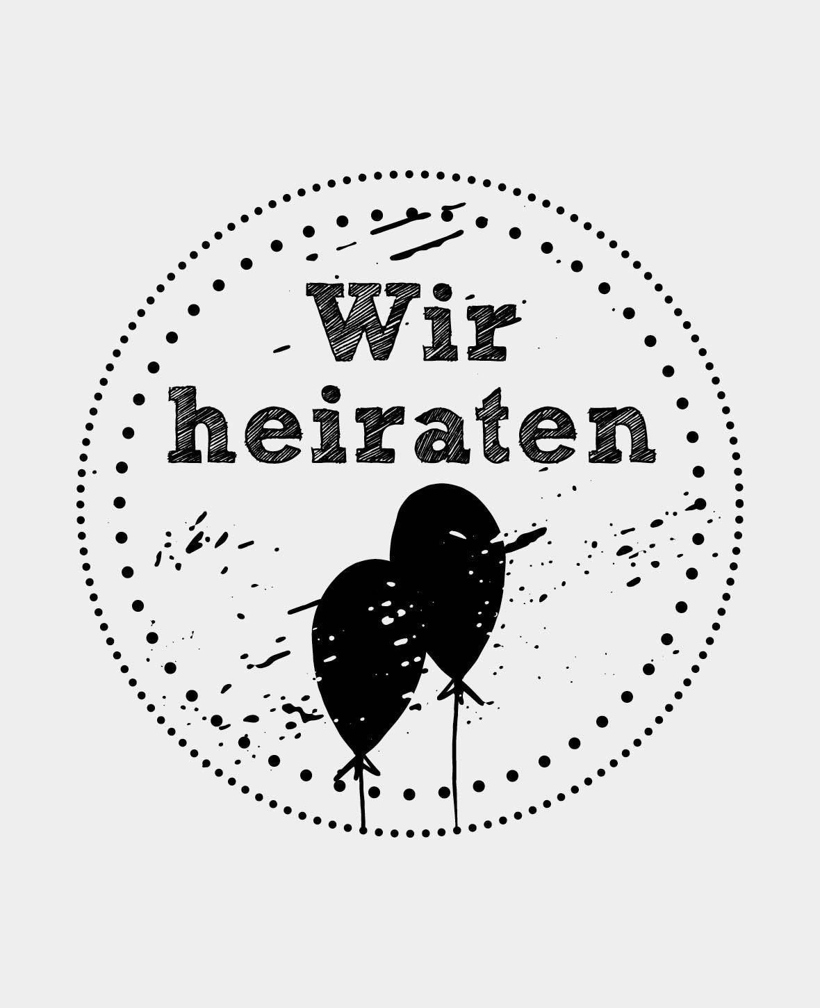 Woodies Motivstempel, Wir heiraten