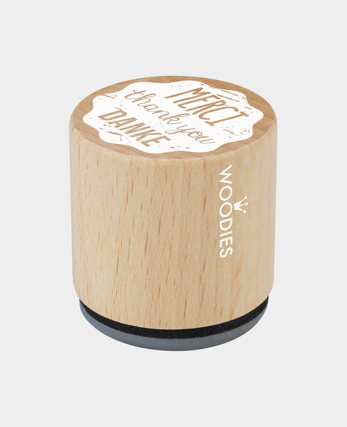 Woodies Motivstempel, Merci thank you Danke