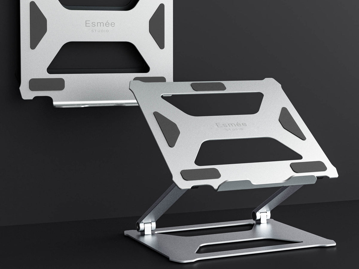 Verstellbarer Laptopstand, silberner Laptophalter für's Homeoffice