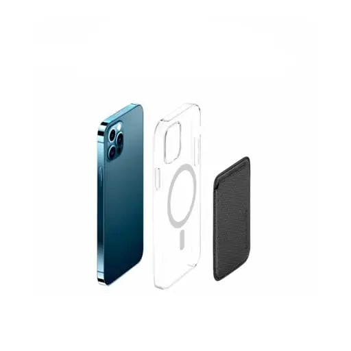 Magnetic MagSafe iPhone Leather Wallet Credit Card Holder in Carbon Look